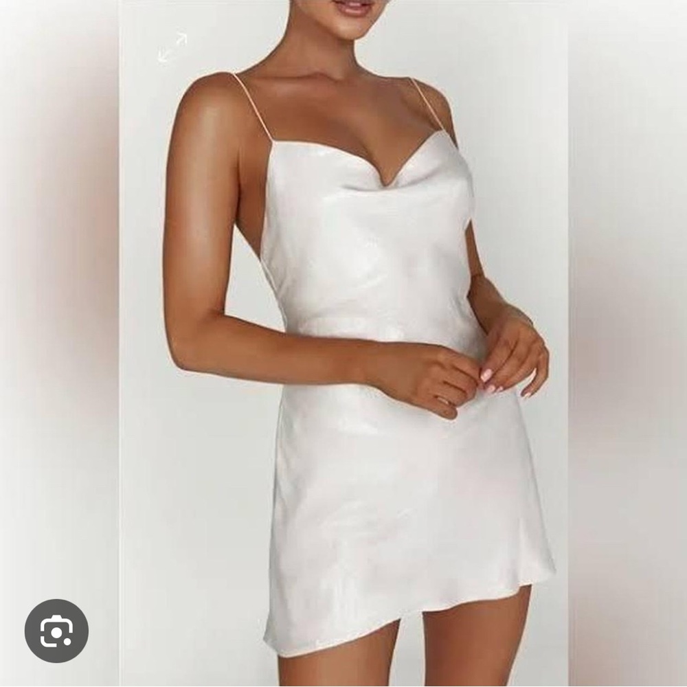 Meshki Rhea Cowl mini dress - Pearl